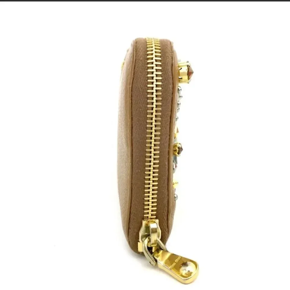 Authentic MIU MIU Ribbon Leather Zip Long Wallet/S2257. 194